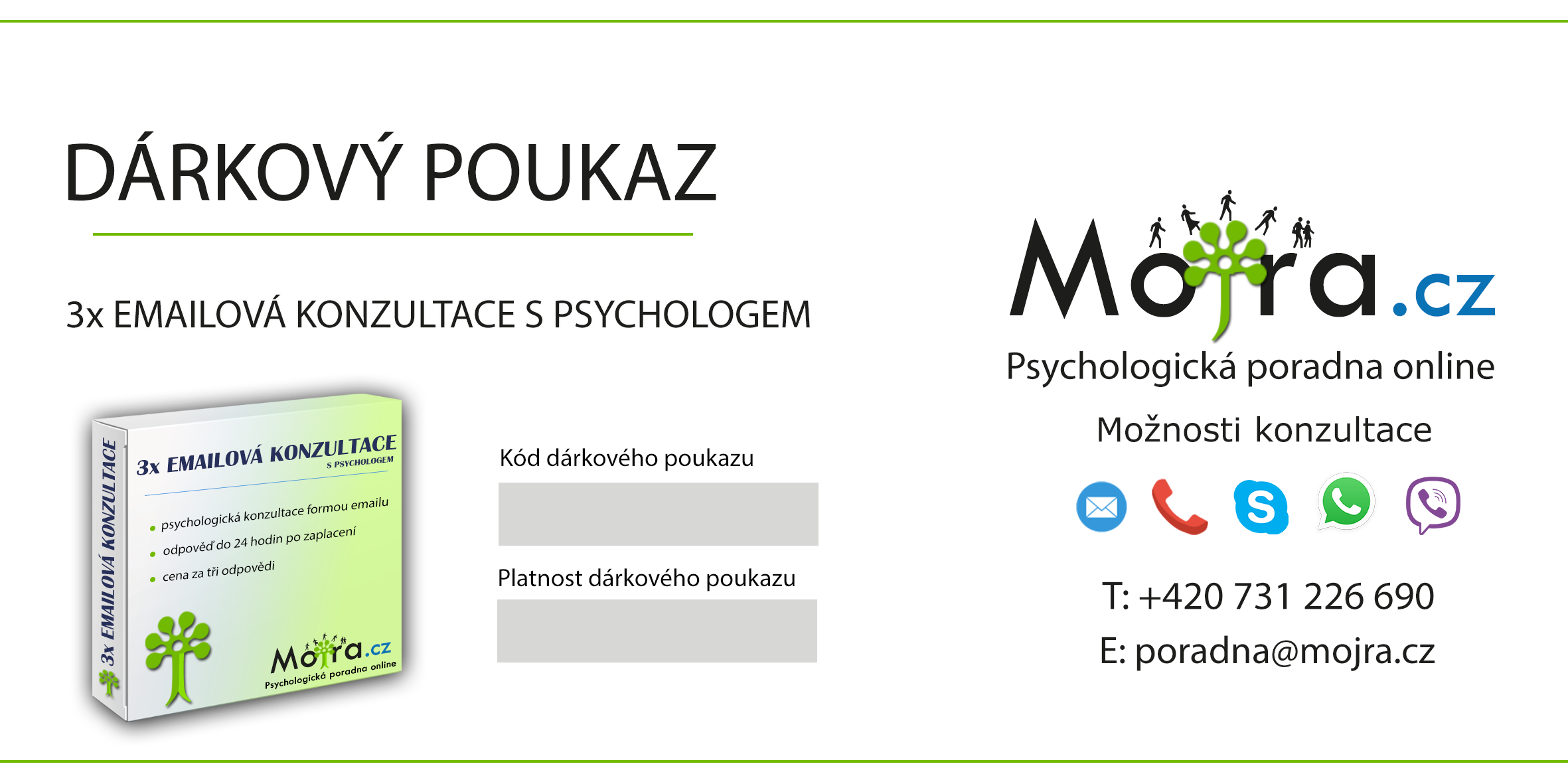 Dárkový poukaz: 3x Emailová konzultace s psychologem