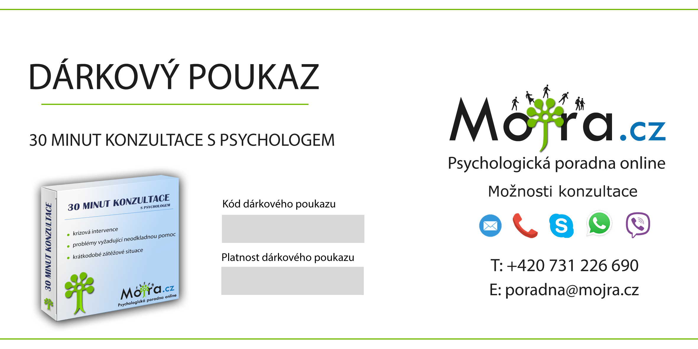 Dárkový poukaz: 30 minut konzultace s psychologem